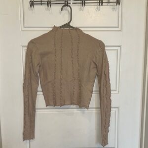 Ruffled Tan Women's Top
